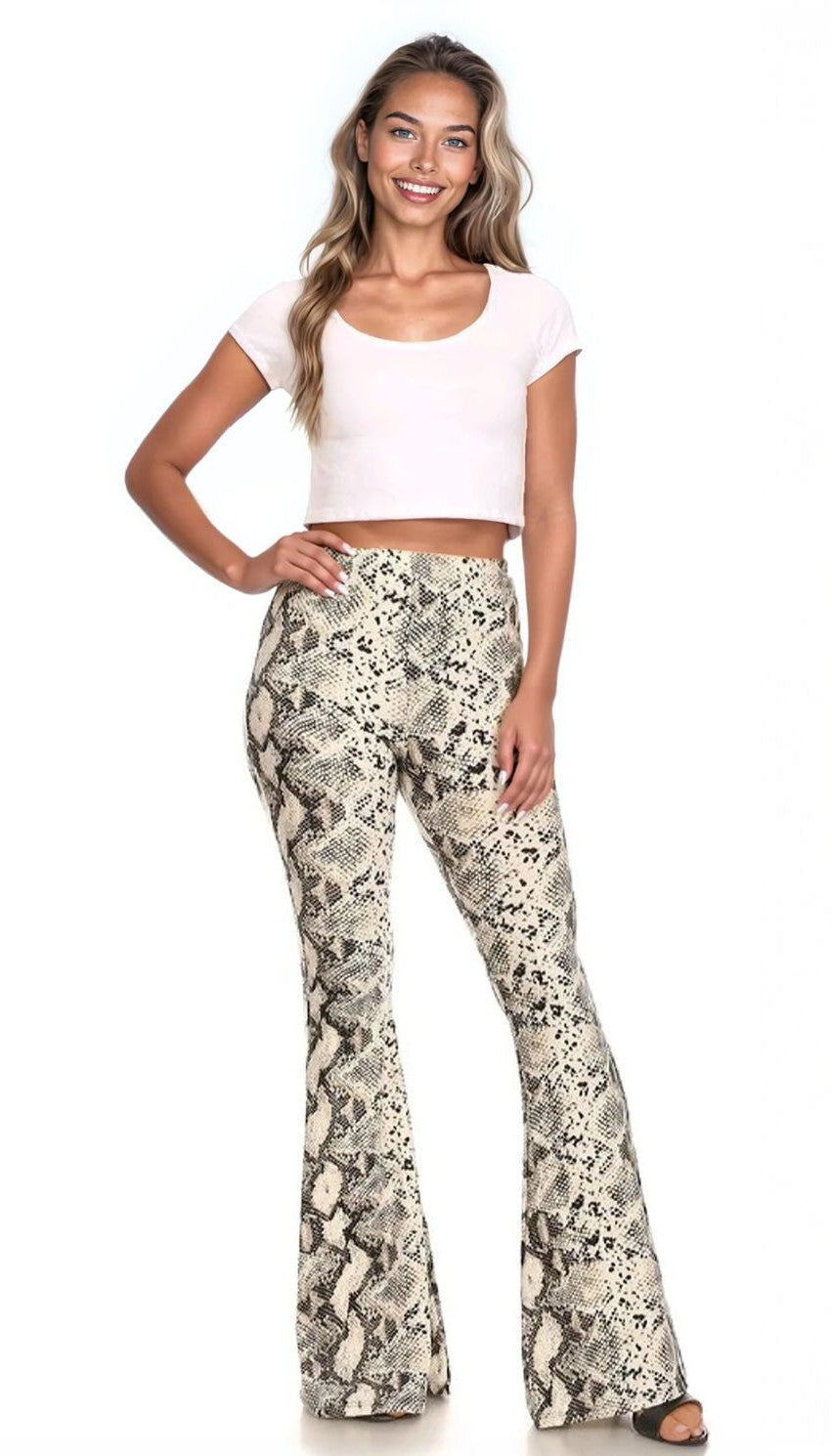 Snake Print Flare Pants | Forever 21 Womens