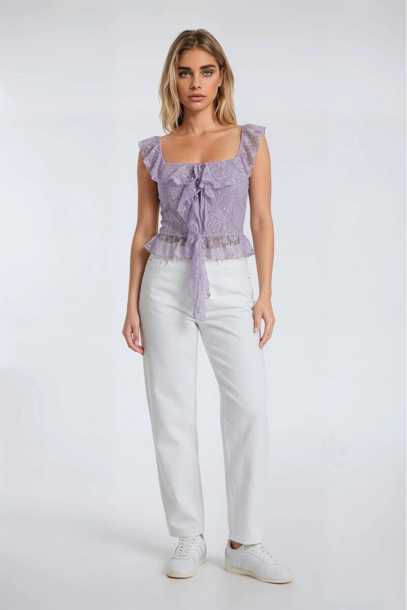 Ruffle Lace Cropped Top | Forever 21 Womens