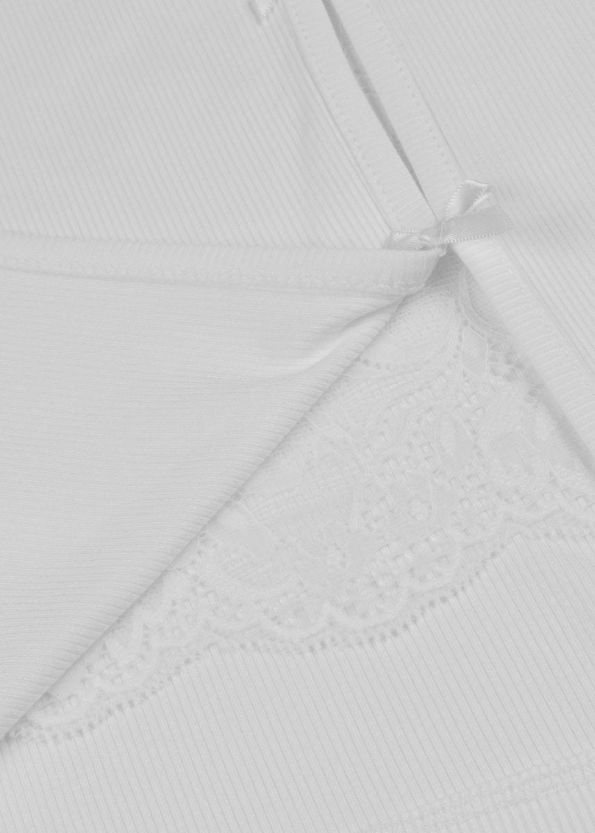 Ribbed Lace-Trim Bow Top | Forever 21 Womens