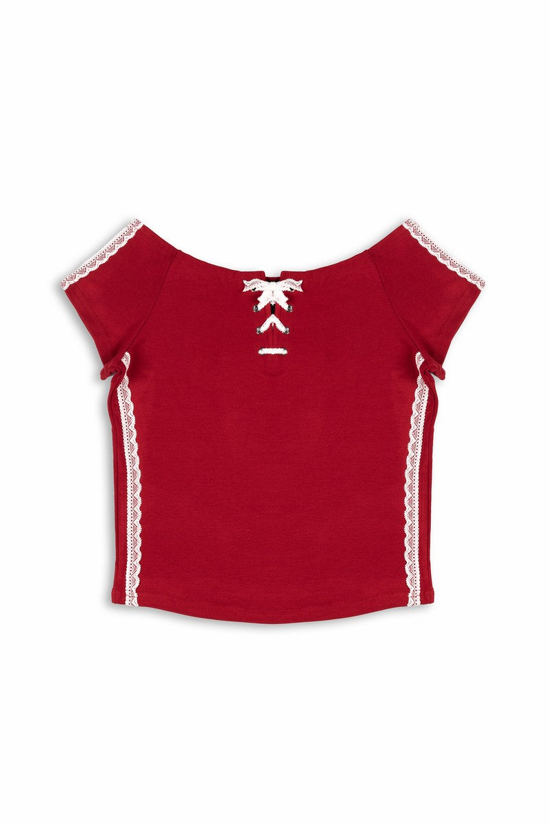Lace-Up Raglan Cropped Tee | Forever 21 Womens