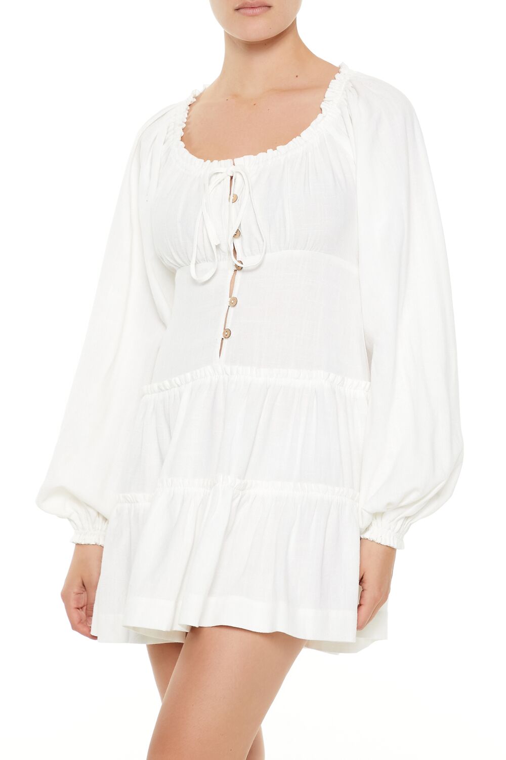 Peasant-Sleeve Mini Dress | Forever 21 Womens