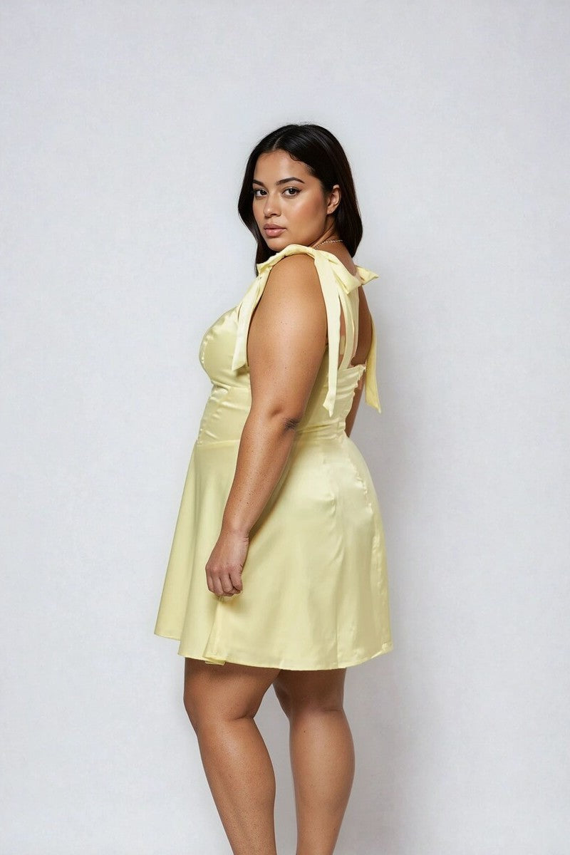 Plus Size Satin Bow-Strap Mini Dress | Forever 21 Womens