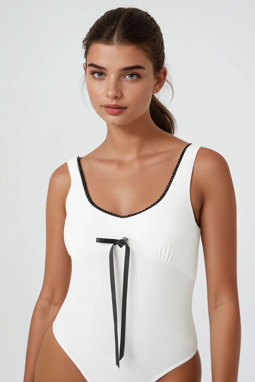 Bow Ricrac-Trim Bodysuit | Forever 21 Womens