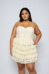 Plus Size Strapless Lace Fit & Flare Mini Dress | Forever 21 Womens