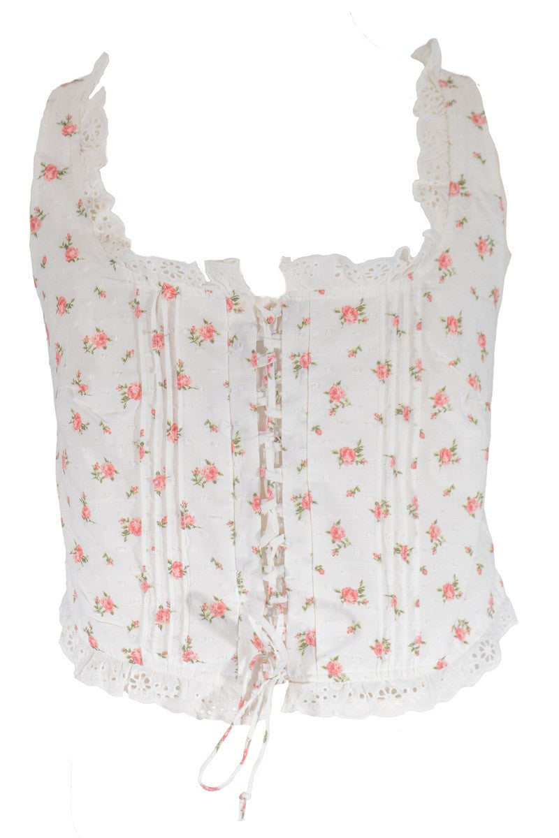 Plus Size Floral Tie-Front Lace Trim Top | Forever 21 Womens
