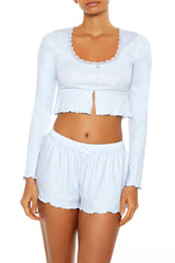 Bow Print Flounce Pajama Crop Top | Forever 21 Womens