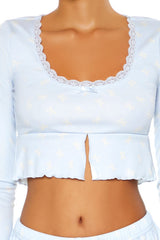 Bow Print Flounce Pajama Crop Top | Forever 21 Womens