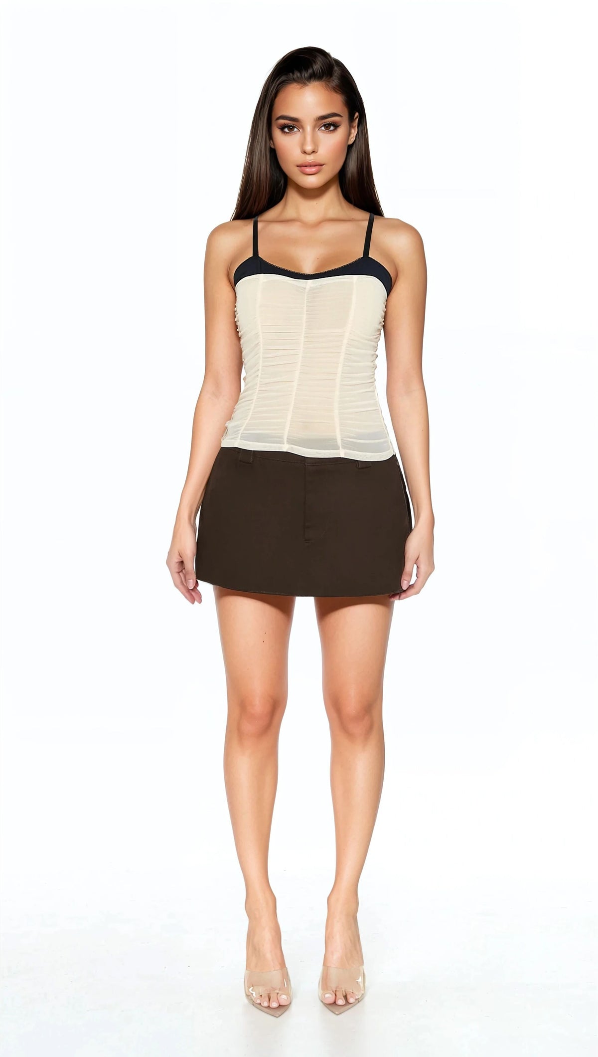 Ruched Mesh Colorblock Cami | Forever 21 Womens