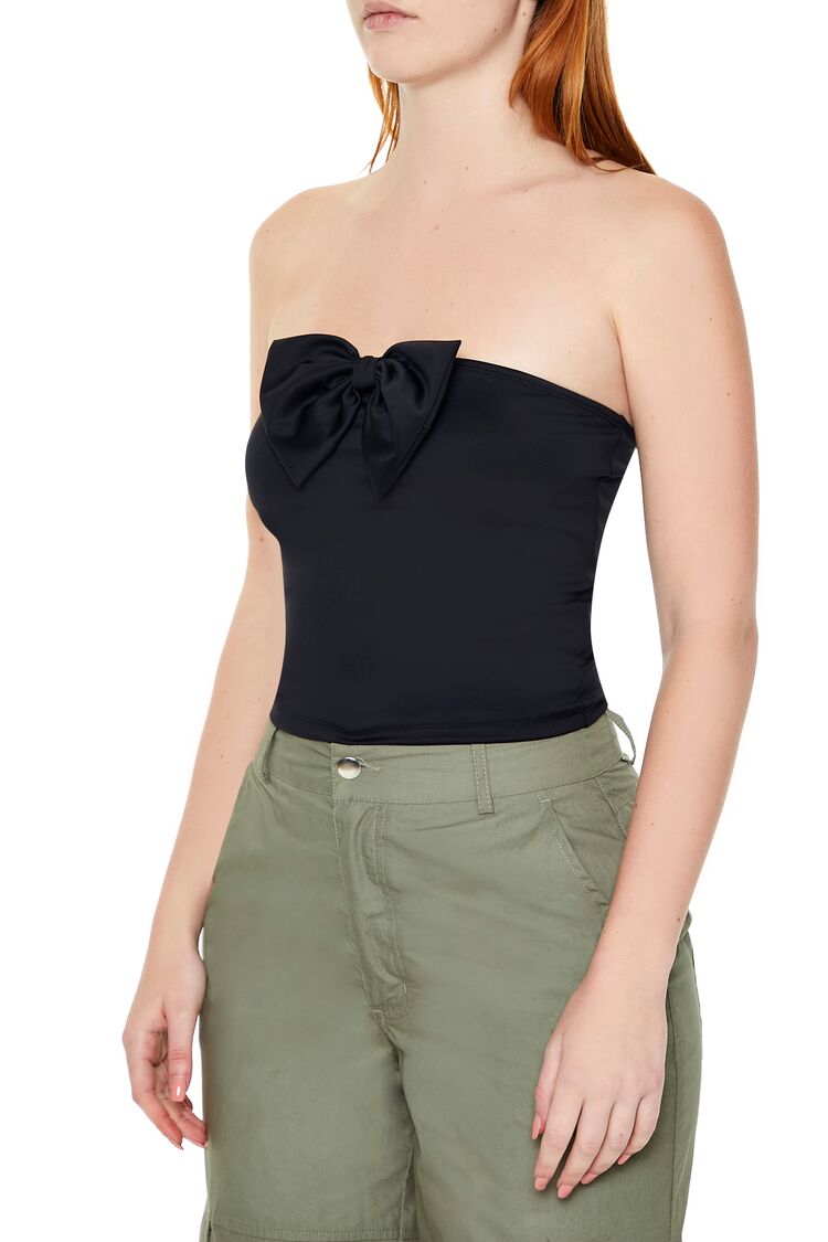 Scuba Knit Bow Tube Top | Forever 21 Womens