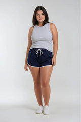 Plus Size Contrast-Trim Tie-Accent Shorts | Forever 21 Womens