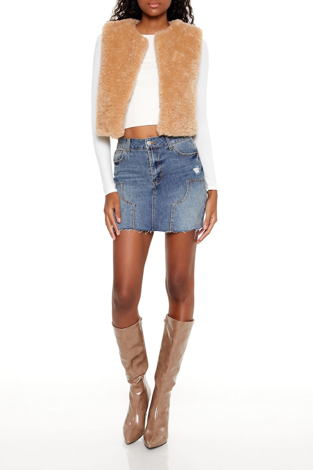 Faux Shearling Cropped Vest | Forever 21 Womens