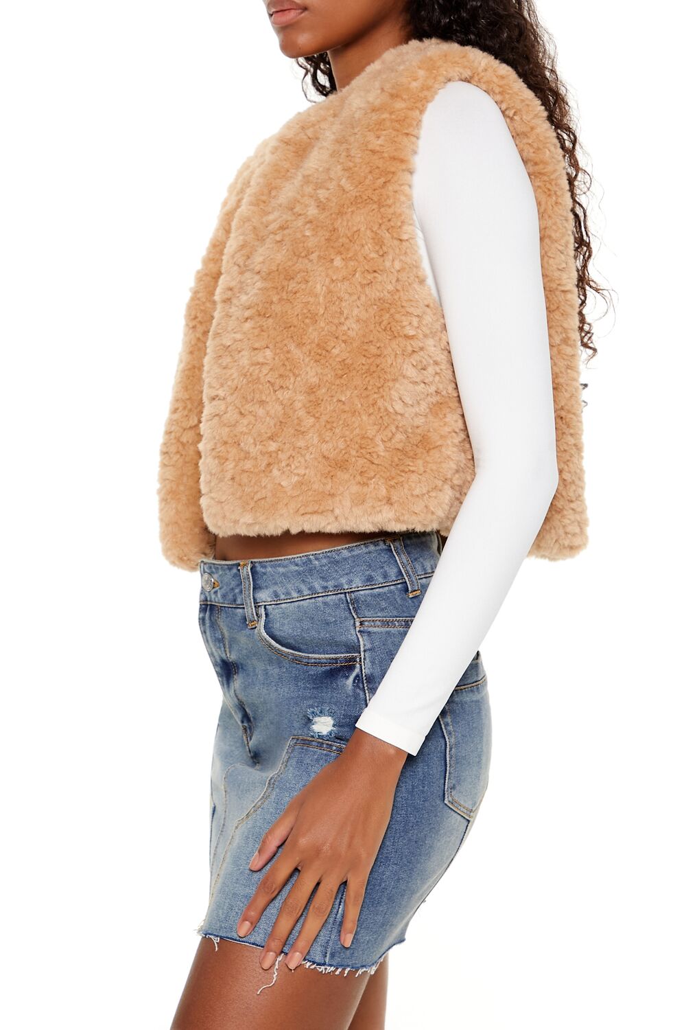 Faux Shearling Cropped Vest | Forever 21 Womens