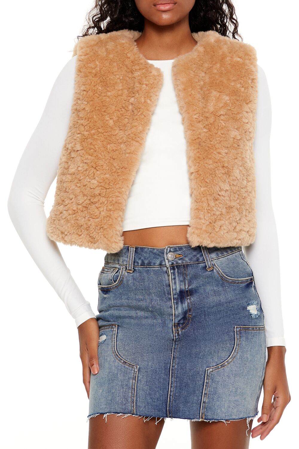 Faux Shearling Cropped Vest | Forever 21 Womens