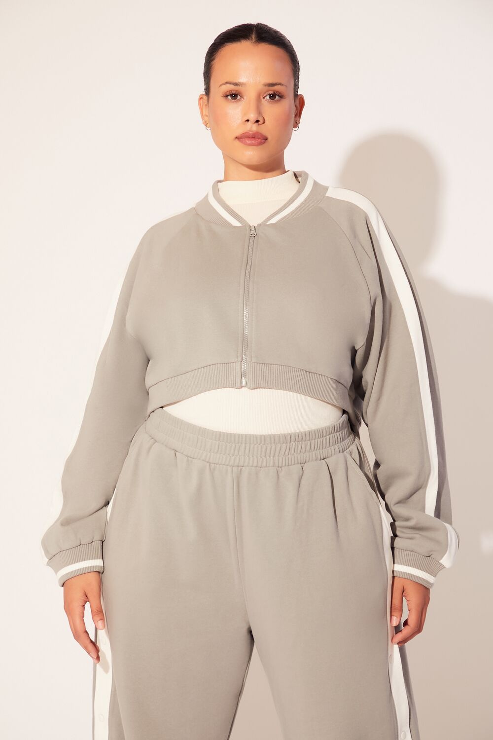 Plus Size Active Striped Jacket | Forever 21 Womens