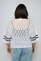 Plus Size Lace-Trim Mesh Jersey Top | Forever 21 Womens