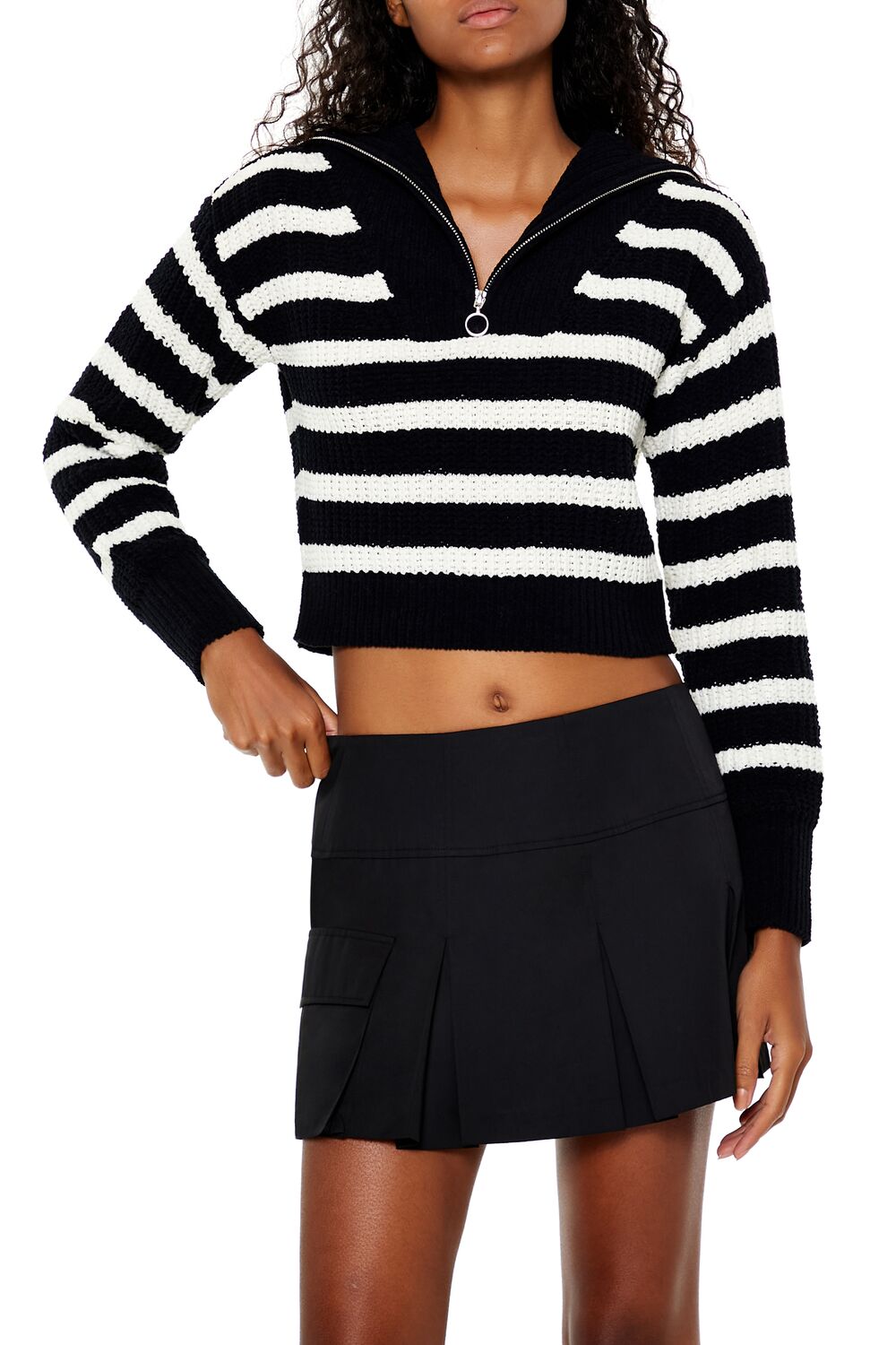 Striped Half-Zip Sweater | Forever 21 Womens