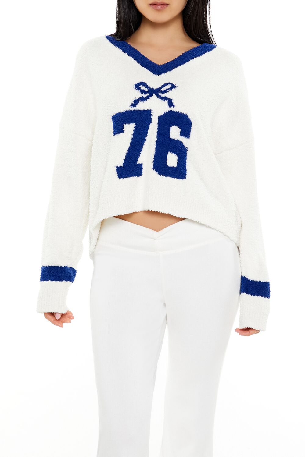 Bow 76 Fuzzy Knit Sweater | Forever 21 Womens