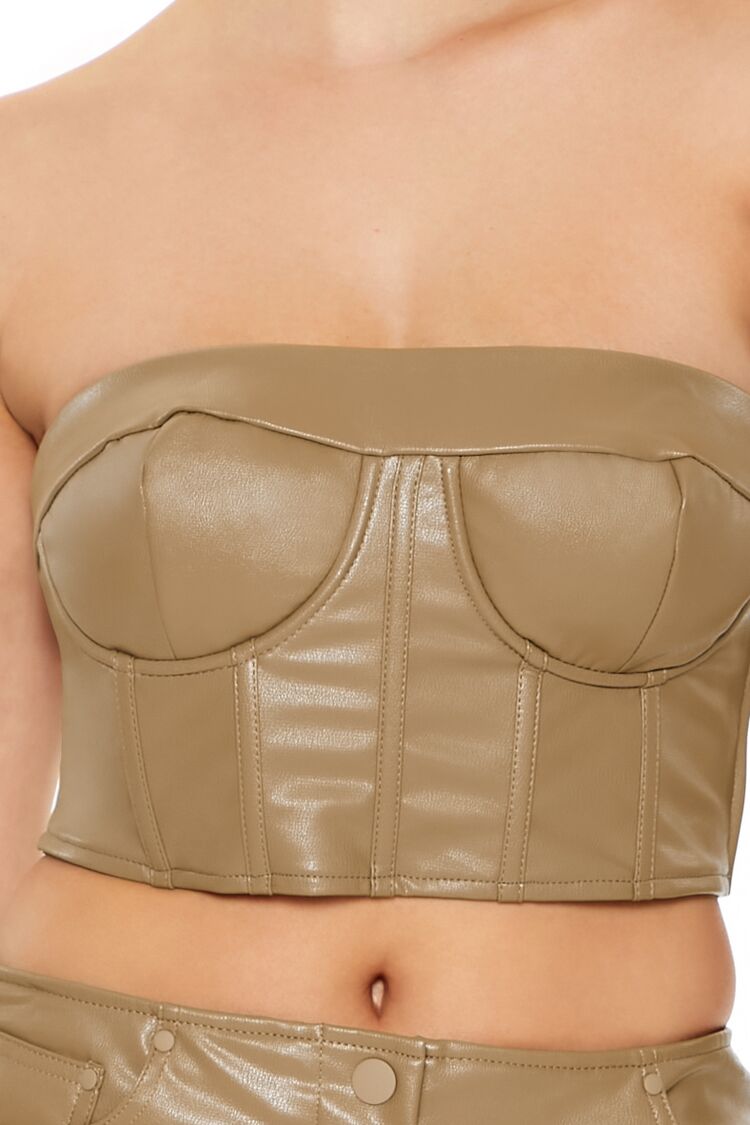 Faux Leather Tube Crop Top | Forever 21 Womens