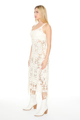 Crochet Fringe Midi Dress | Forever 21 Womens