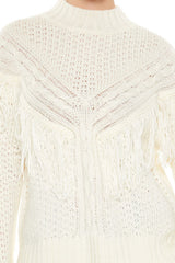 Fringe-Trim Mock Neck Sweater | Forever 21 Womens