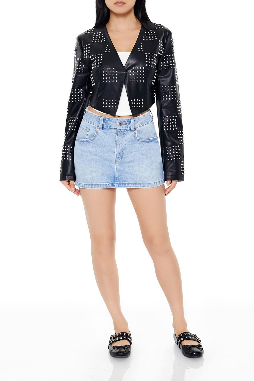 Studded Checkered Jacket | Forever 21 Womens