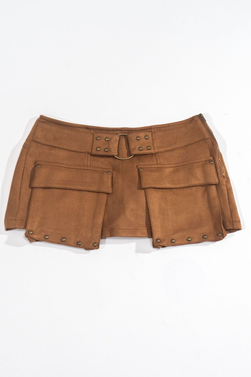 Faux Suede Studded Skort | Forever 21 Womens