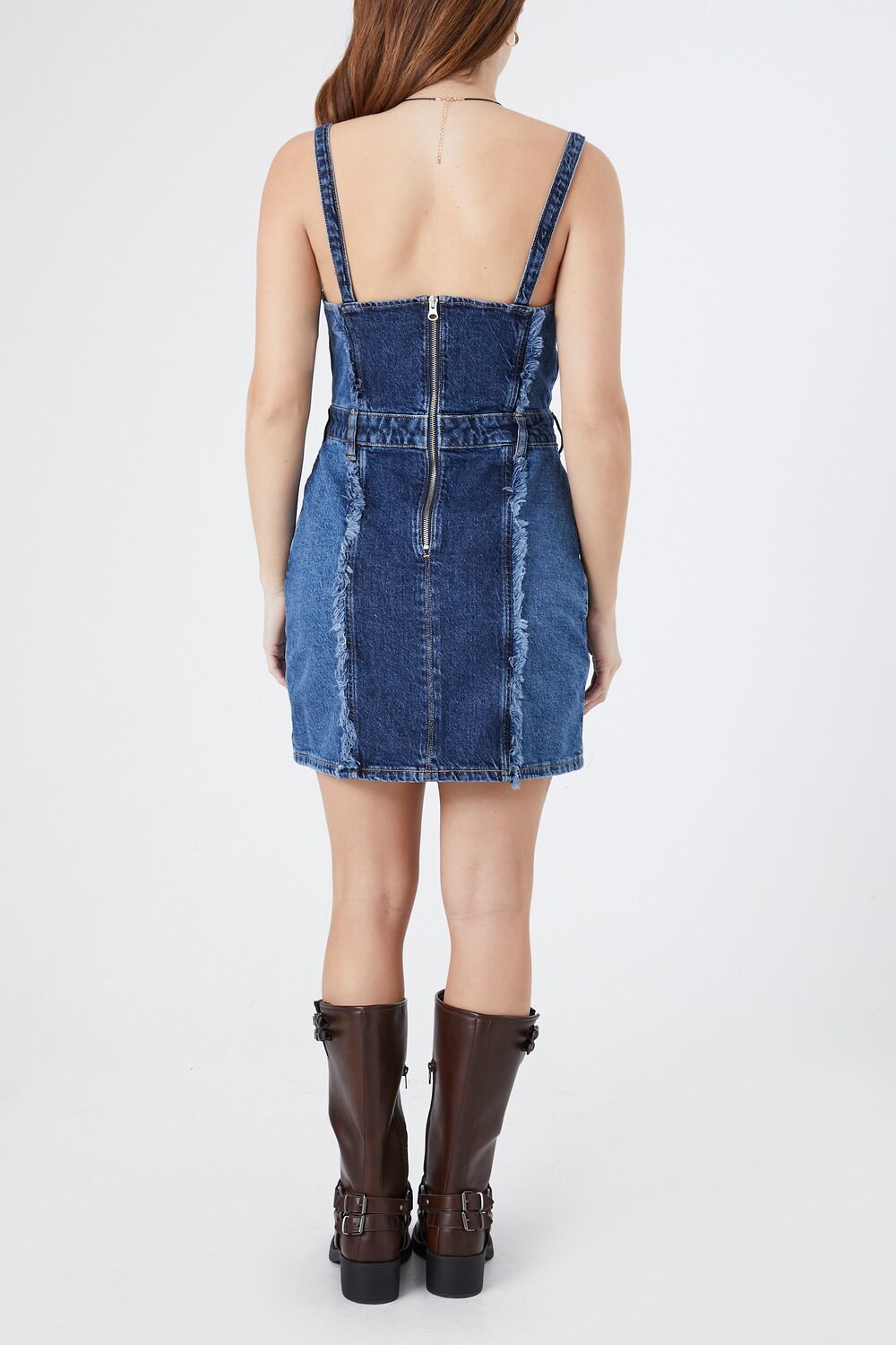 Frayed Colorblock Denim Dress | Forever 21 Womens