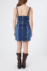 Frayed Colorblock Denim Dress | Forever 21 Womens