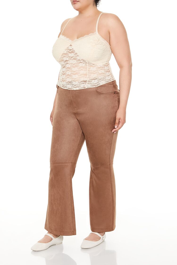 Plus Size Faux Suede Flare Pants | Forever 21 Womens