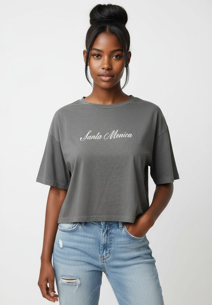 Santa Monica Boxy Cropped Tee | Forever 21 Womens