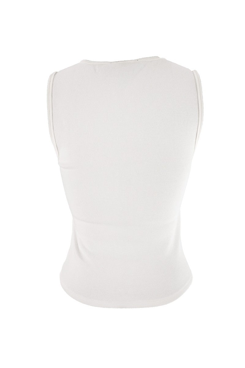 Sleeveless Lace-Up V-Neck Top | Forever 21 Womens