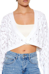 Faux Gem Cropped Cardigan Sweater | Forever 21 Womens