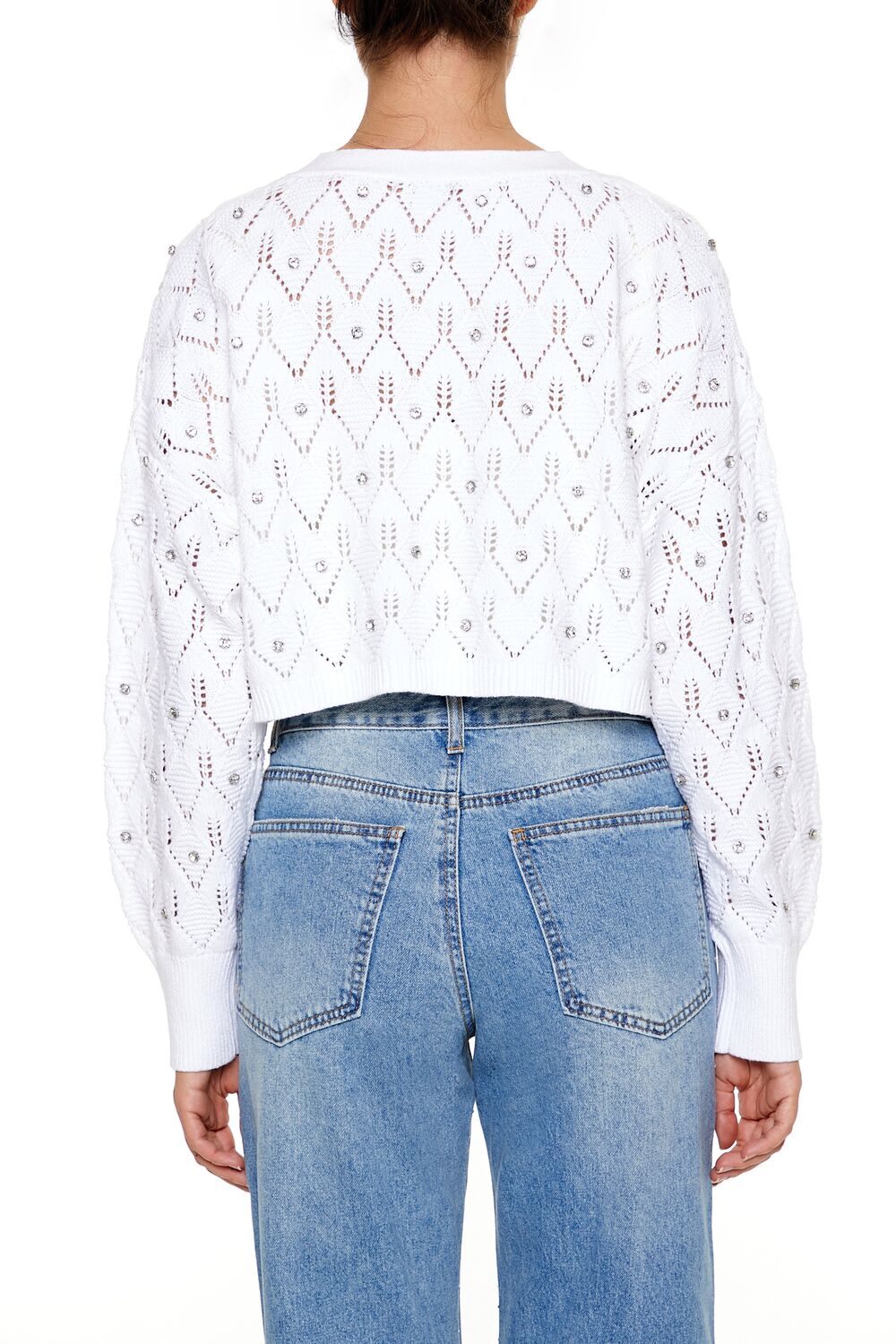 Faux Gem Cropped Cardigan Sweater | Forever 21 Womens
