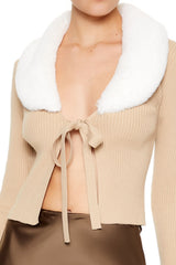 Faux Fur-Trim Cardigan Sweater | Forever 21 Womens