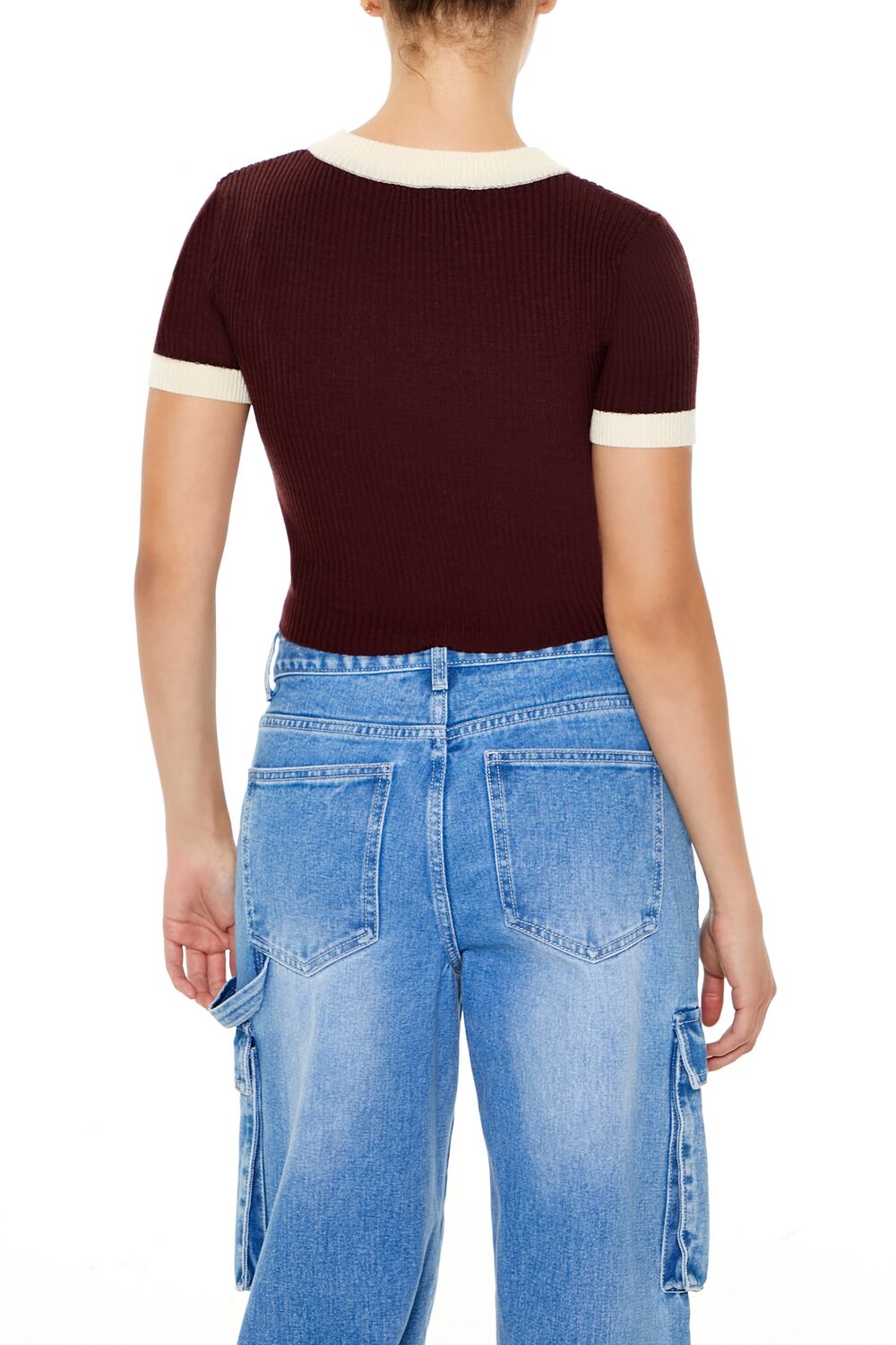 Sweater-Knit Ringer Cropped Tee | Forever 21 Womens