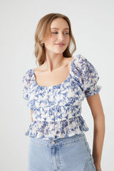 Floral Print Puff-Sleeve Top | Forever 21 Womens