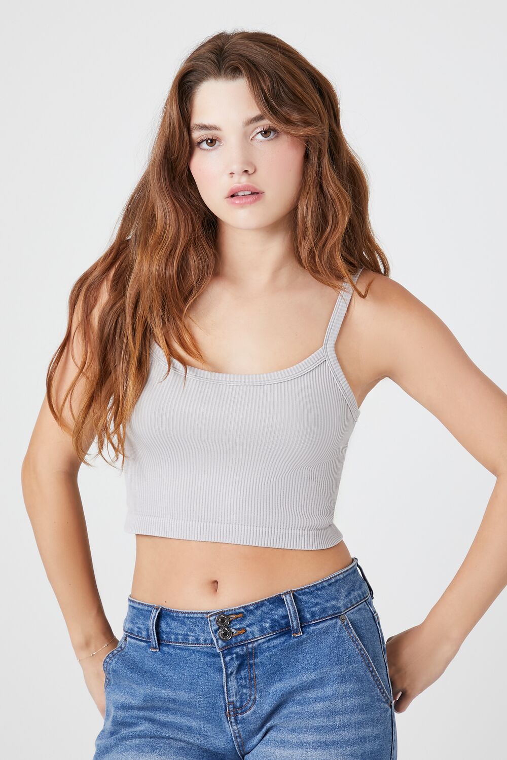 Seamless Mineral Wash Cropped Cami | Forever 21 Womens