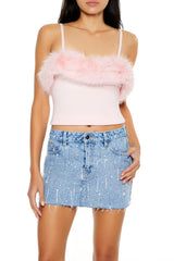 Faux Fur-Trim Sweater-Knit Cami | Forever 21 Womens