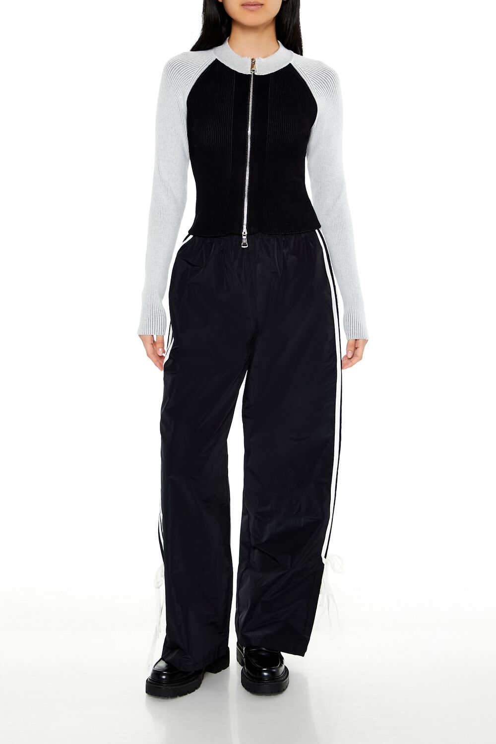 Two-Tone Raglan Zip-Up Sweater | Forever 21 Womens
