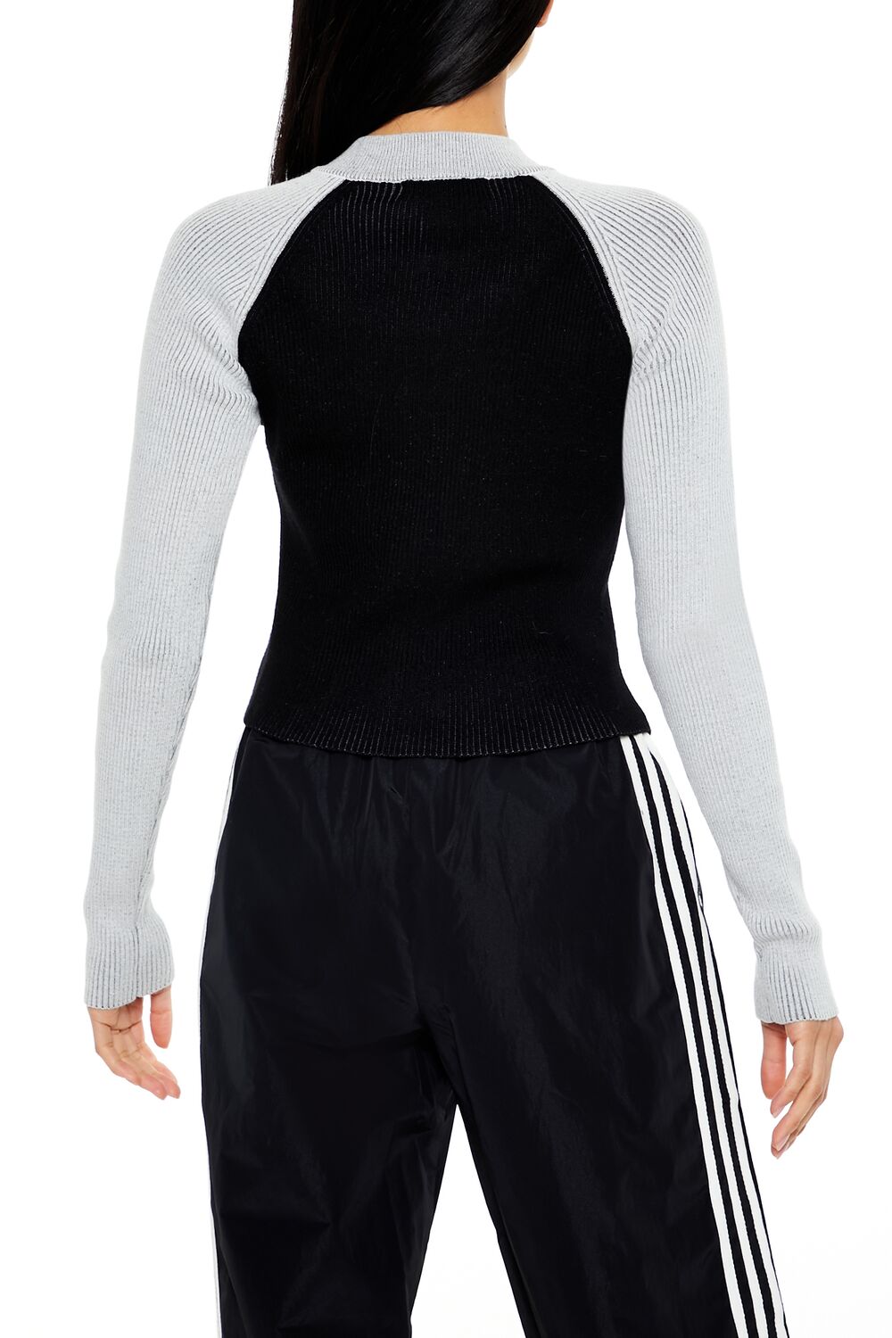Two-Tone Raglan Zip-Up Sweater | Forever 21 Womens