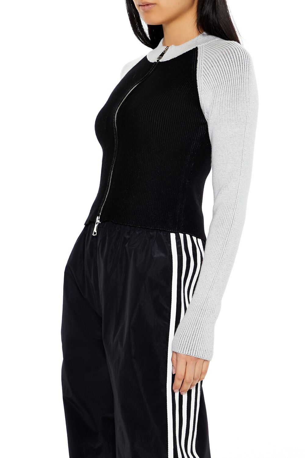 Two-Tone Raglan Zip-Up Sweater | Forever 21 Womens