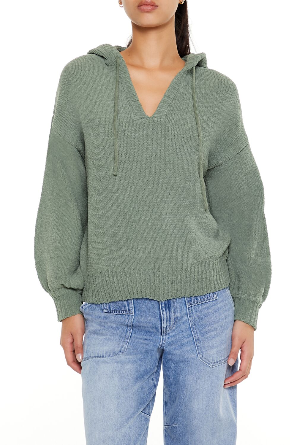 Hooded Drop-Sleeve Sweater | Forever 21 Womens