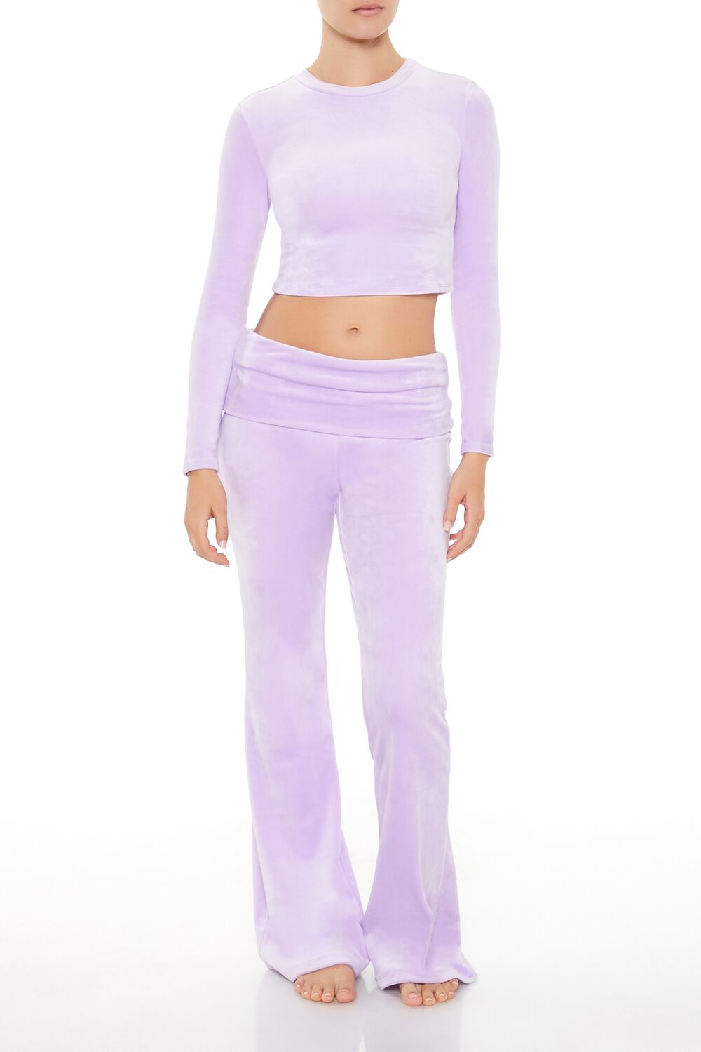 Velour Long-Sleeve Crop Top | Forever 21 Womens