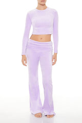 Velour Long-Sleeve Crop Top | Forever 21 Womens