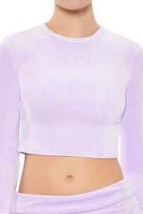 Velour Long-Sleeve Crop Top | Forever 21 Womens