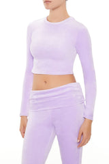 Velour Long-Sleeve Crop Top | Forever 21 Womens
