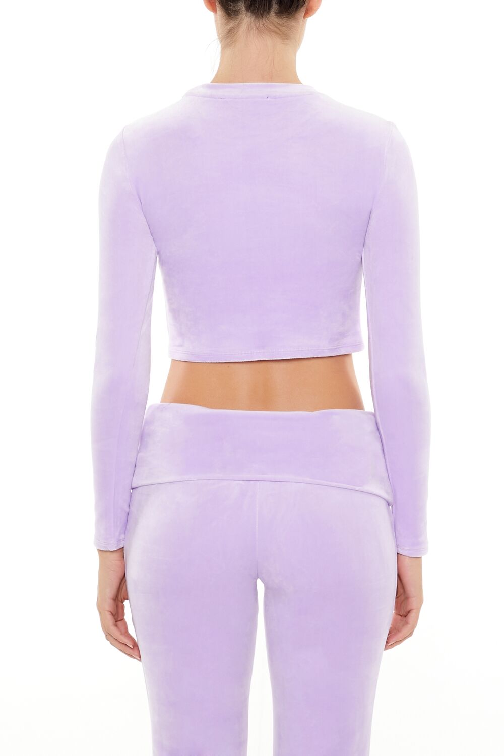 Velour Long-Sleeve Crop Top | Forever 21 Womens