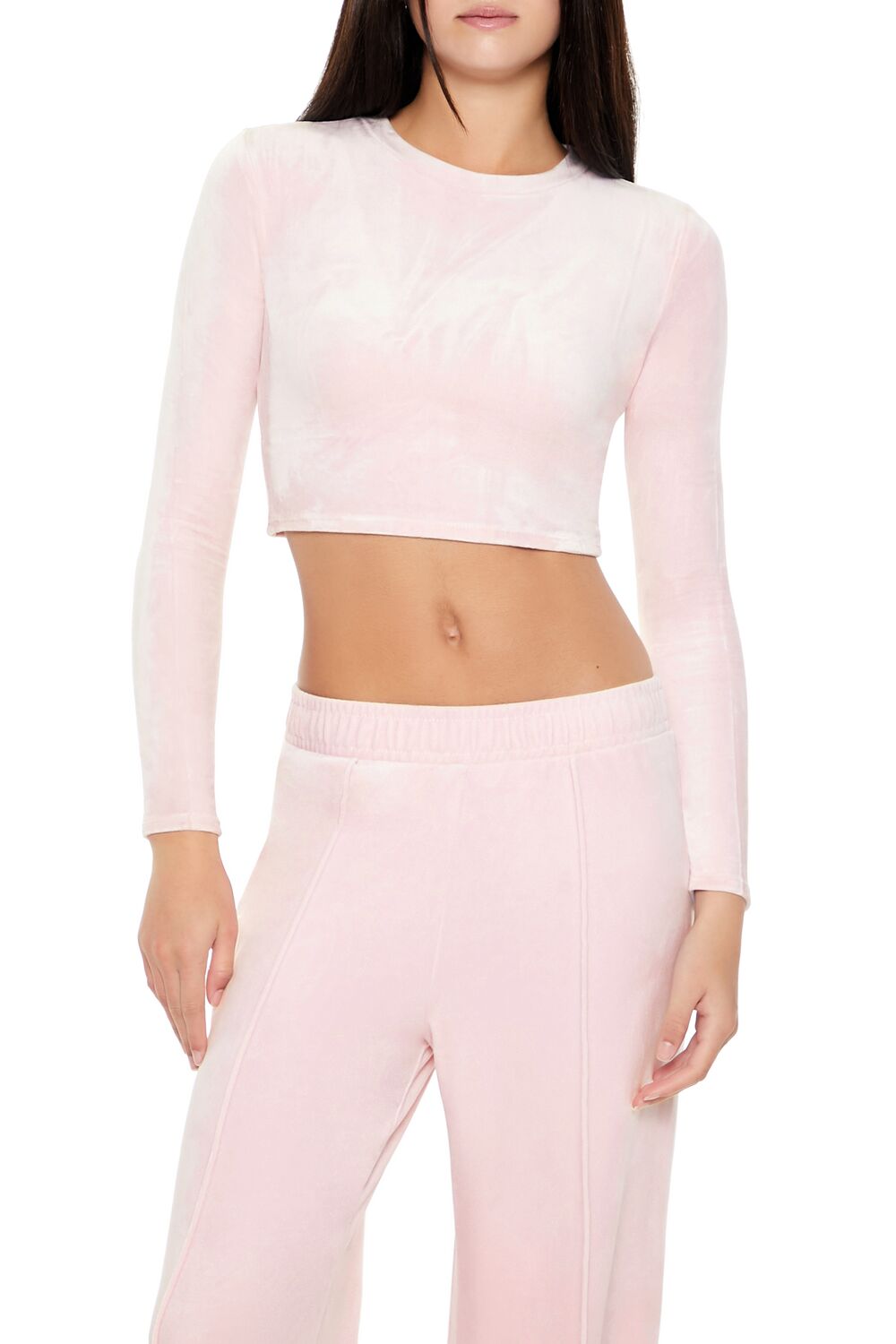 Velour Long-Sleeve Crop Top | Forever 21 Womens