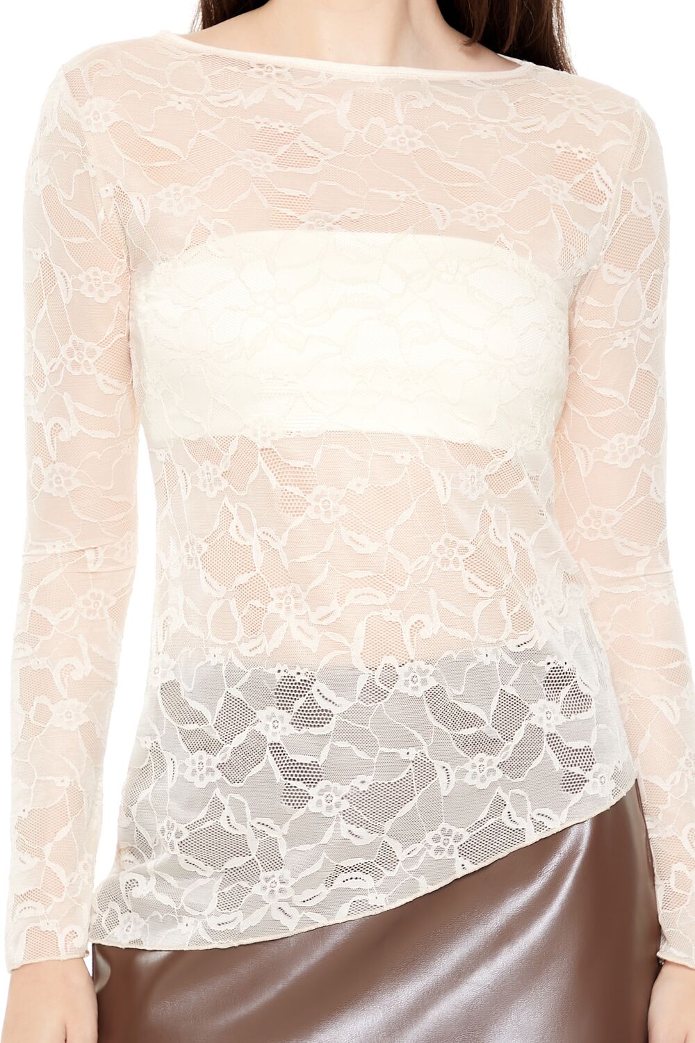 Asymmetrical Sheer Lace Top | Forever 21 Womens