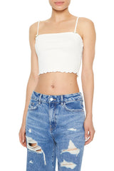 Rosette Lettuce-Edge Cropped Cami | Forever 21 Womens